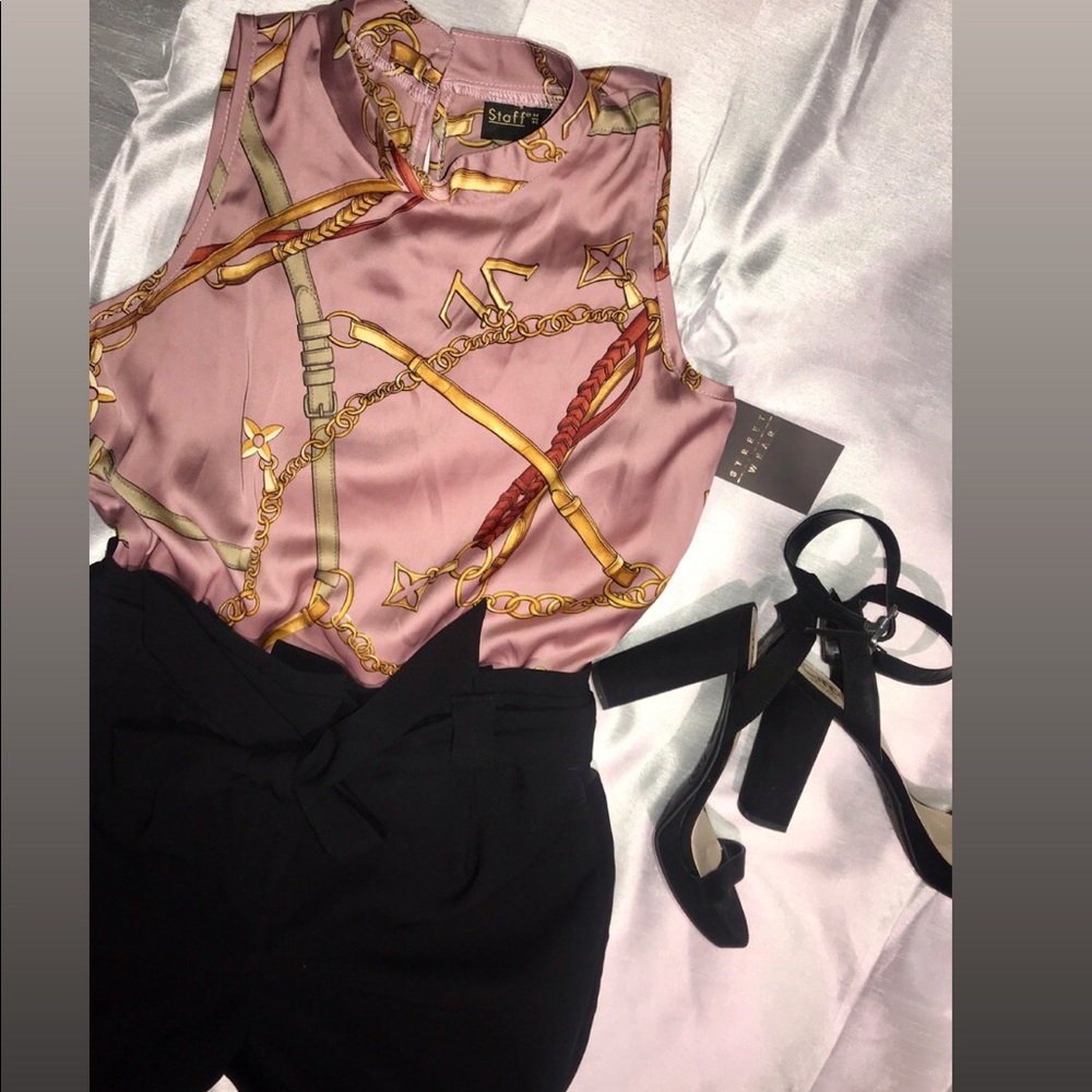 Pink sleeveless blouse